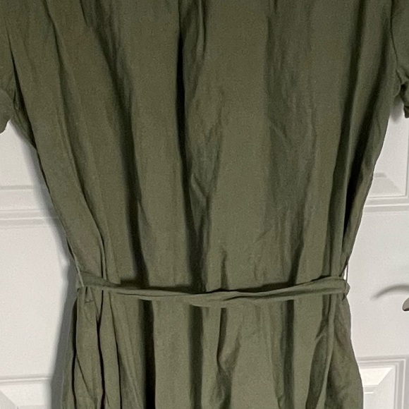 Abercrombie & Fitch Green Linen Blend Button Down Shirt Dress - 35043 - Picture 12 of 16